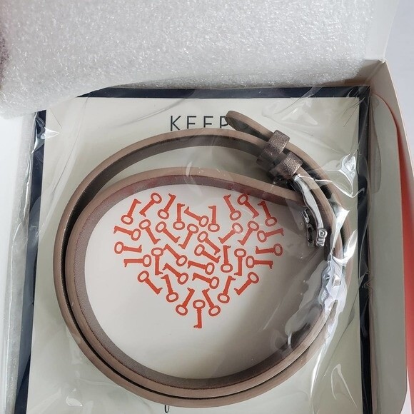 Keep Collective Double Leather Band Charm Bracelet- Mint/Steel Grey - New In Box - Picture 5 of 9